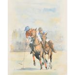 Crak (20th Century) European. Figures Playing Polo, Watercolour, Signed, 16" x 13" (40.6 x 33cm)