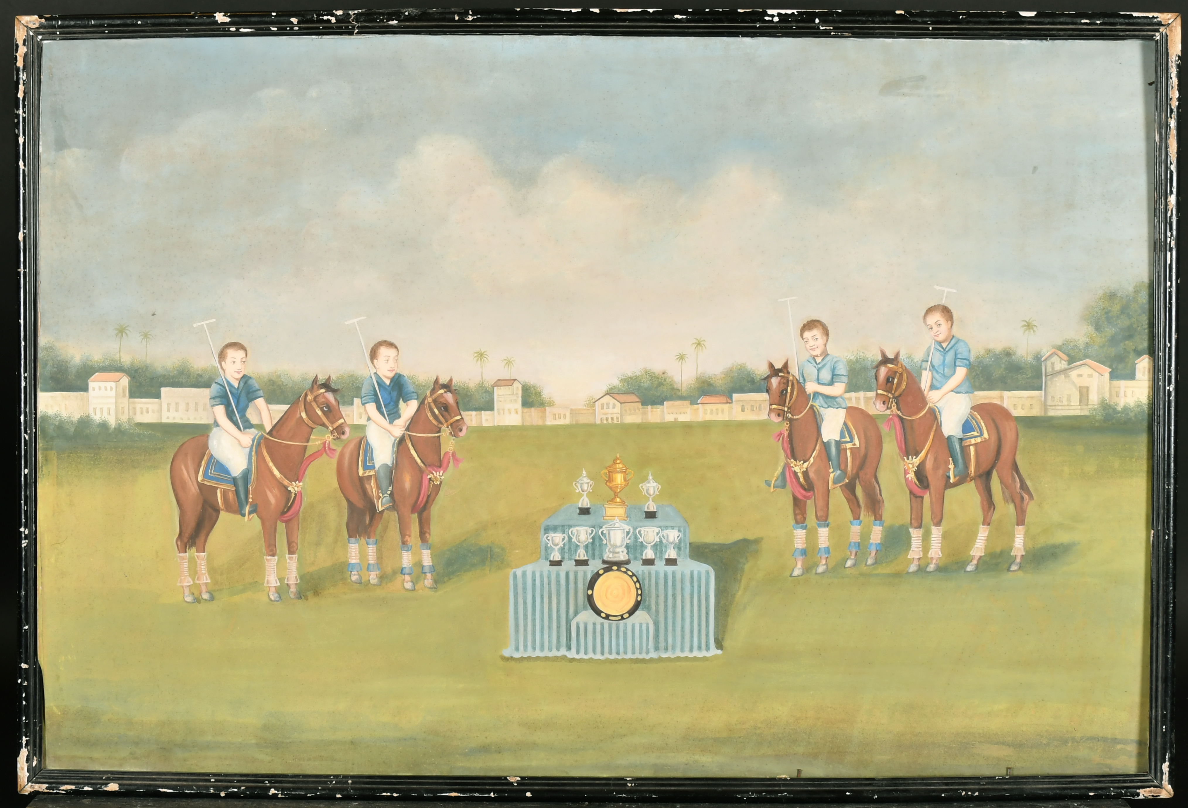 20th Century Far Eastern School. A Polo Team receiving the Trophies, Watercolour, 19.25" x 29" (48.8 - Image 2 of 3