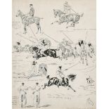 Alfred Chantry Corbould (1852-1920) British. Studies of Polo Scenes, Ink, Signed and Dated July 18