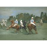 E. Stowell (19th-20th Century) British. A Polo Match, Gouache, Signed and Dated 1913, 9.5" x 13.