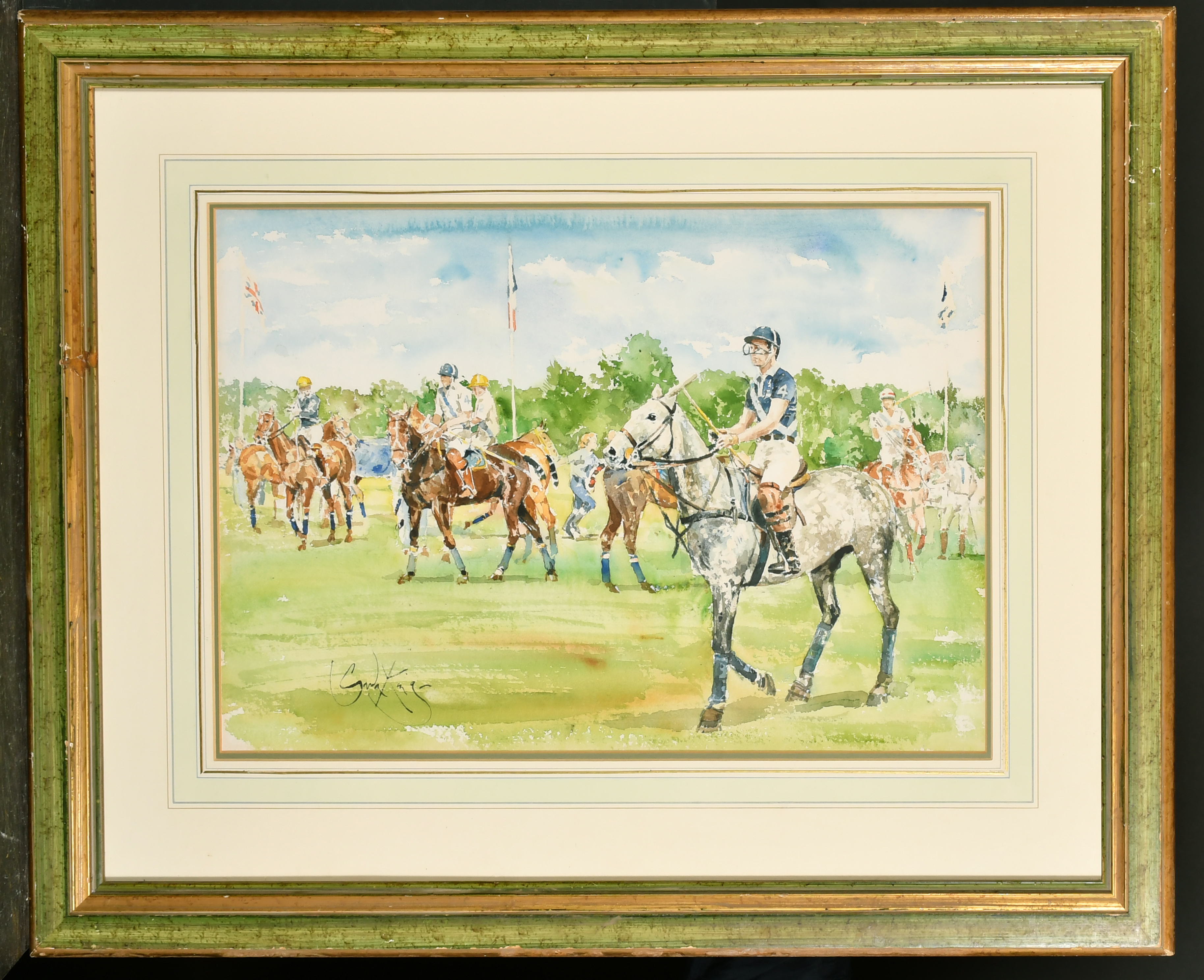 Gordon King (1939- ) British. "Competing for the Veuve Clicquot Gold Cup at Cowdray Park", - Image 2 of 5