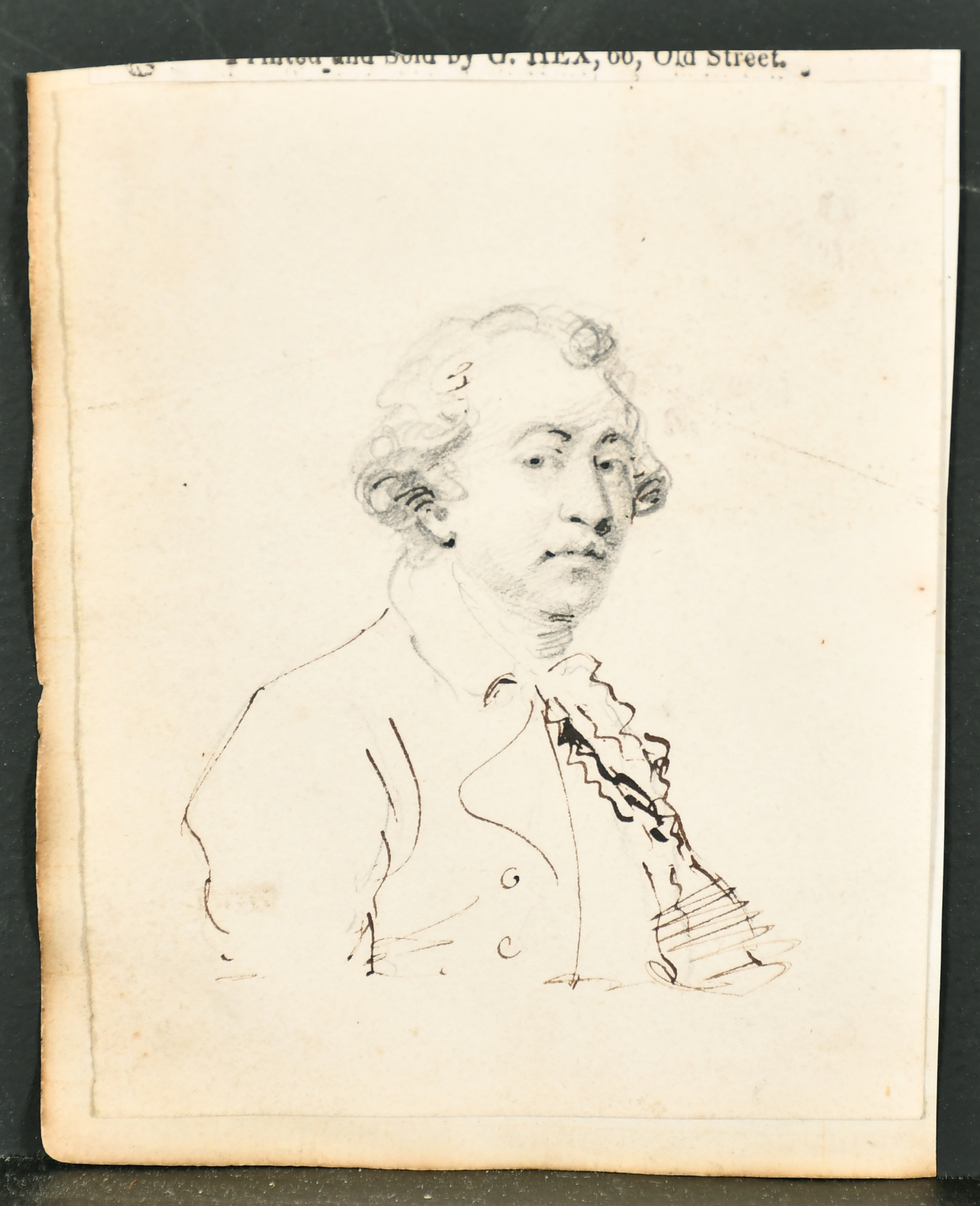 Attributed to Joshua Reynolds (1723-1792) British. A Self Portrait, Pencil and Ink, Unframed 4.25" x - Image 2 of 3