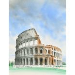 David Gentleman (1930- ) British. "Study II for Colosseum, Rome", Watercolour, Signed, and Inscribed