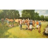 Terence Tenison Cuneo (1907-1996) British. "Ponies in the Lines", Lithograph, with Printer's Guild