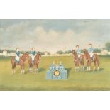 20th Century Far Eastern School. A Polo Team receiving the Trophies, Watercolour, 19.25" x 29" (48.8
