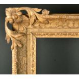 18th Century English School. A Carved Giltwood Frame, with swept and pierced centres and corners,