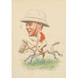 Horace Francis Crowther Smith (1873-1959) British. A Caricature of HRH The Duke of Windsor playing