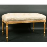Alexander G Ley & Son. A Reproduction Adam Style Gilt Frame Bench, upholstered in cream, length 39.