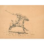 Francisque Rebour (19th-20th Century) French. A Polo Player, Ink, Signed, 8.5" x 11" (21.6 x 27.8cm)
