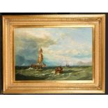 John James 'Jock' Wilson (1818-1875) British. A Shipping Scene in Choppy Waters, Oil on Canvas,