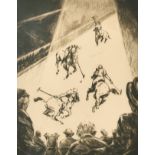 Sybilla Mittell Weber (1892-1957) American. "Polo I", Etching, Signed, Inscribed and Dated 1934 in