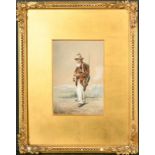 19th Century North American School. Study of a Hunter in a Landscape, Watercolour, Indistinctly