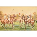 Thomas Ivester Lloyd (1873-1942) British. A Polo Match, Watercolour, Signed, 8.25" x 13" (21 x 33cm)