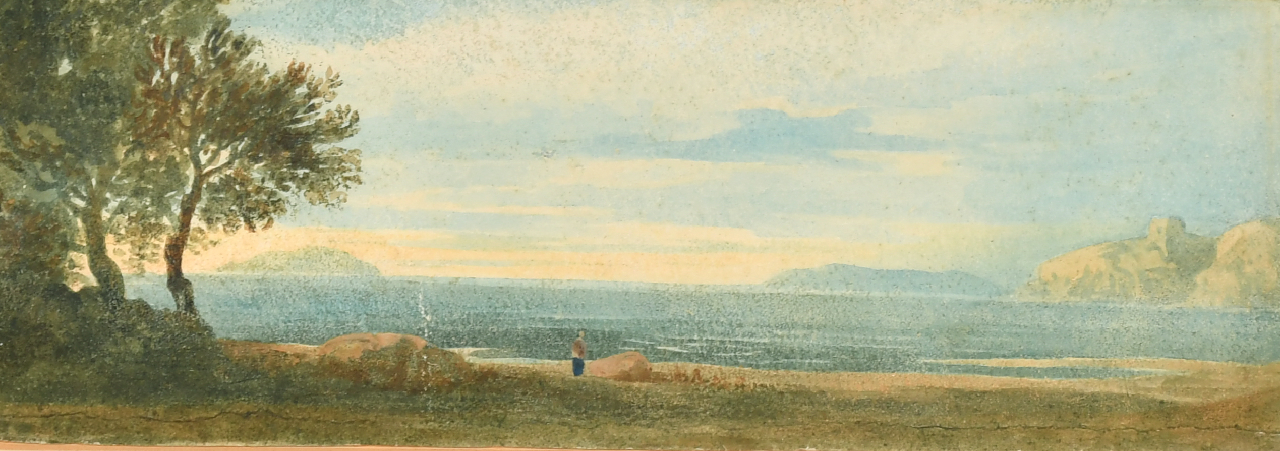 John Varley (1778-1842) British. "On the Coast near Weston-Super-Mare, Somerset", Watercolour,