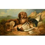 Attributed to William Woodhouse (1857-1935) British. A Spaniel with Dead Game, Oil on Canvas, 30"
