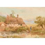 Ernest Albert Waterlow (1850-1919) British. "A Cottage near Kingston on Thames", Watercolour, Signed