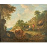 Manner of Nicolaes Pieterszoon-Berchem (1620-1683) Dutch. Figures and Cattle in a Landscape, Oil