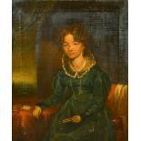 19th Century English School. Portrait of a Seated Lady, Oil on Canvas, 20" x 15.75" (50.8 x 40cm)