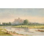 Francis George Coleridge (1838-1923) British. 'Eton College Rowing VIII and Windsor Castle',