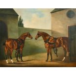 Daniel Clowes (1774-1829) British. Coaching Horses, Oil on Canvas, Signed, 24" x 30" (61 x 76.2cm)