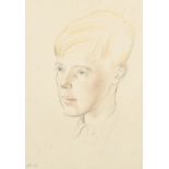 Henry Cotterill Deykin (1905-1989) British. Head Study of a Young Boy, Pencil and Crayon, Dated 18