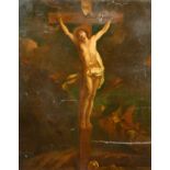 18th Century Italian School. Christ on the Cross, Oil on Canvas laid down, 20.5" x 16.75" (52 x 42.