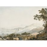 Anthony Thomas Devis (1729-1816) British. "The Village of Settle", Watercolour, Inscribed on