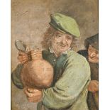 Manner of David Teniers (1610-1690) Dutch. A Toper with a Jug, Oil on Panel, 6.5" x 5" (16.5 x 12.