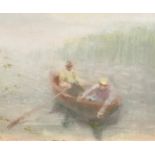Margaret Clarke (1888-1961) Irish. Figures in a Rowing Boat, Pastel, Signed, and Inscribed verso,