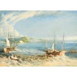 Follower of Joseph Mallord William Turner (1775-1851) British. 'Fishing Boats in Choppy Waters',