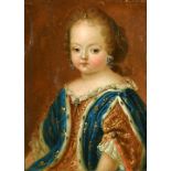 18th Century European School. Half Length Portrait of a Girl, Oil on Copper, Unframed 4.5" x 3.