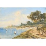 William Wyld (1806-1889) British. "Nice", Watercolour, Signed and Inscribed, 4.5" x 6.5" (11.4 x