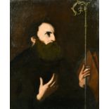 17th Century European School. "St James The Great", Oil on Canvas, Inscribed verso, Unframed 30" x