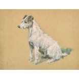 George Paice (1854-1925) British. A Seated Terrier, Watercolour and Gouache, Signed, 7" x 9.5" (17.7