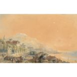 19th Century English School. An Italian Coastline, Watercolour, 5" x 7.75" (12.7 x 19.7cm)