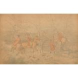 Henry Alken (1785-1851) British. A Hunting Scene, Watercolour and Pencil, Signed, 10.5" x 16.25" (