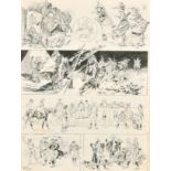 Reginald Thomas Cleaver (1870-1954) British. Scenes from the Wild West, Ink, Signed, Unframed 14"