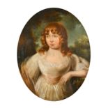 Manner of Francis Wheatley (1747-1801) British. Half Length Portrait of a Girl, Oil on Panel,