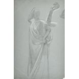 Valentine Cameron Prinsep (1838-1904) British. Study of a Figure in a Toga, Pencil and Chalk,