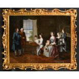 Attributed to Benjamin Wilson (1721-1788) British. 'The Hopkins Family, Sir John and Lady Hopkins