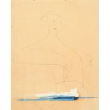 Roger Hilton (1911-1975) British. Contemplation, Pencil and Oil (on sketchbook paper), Inscribed