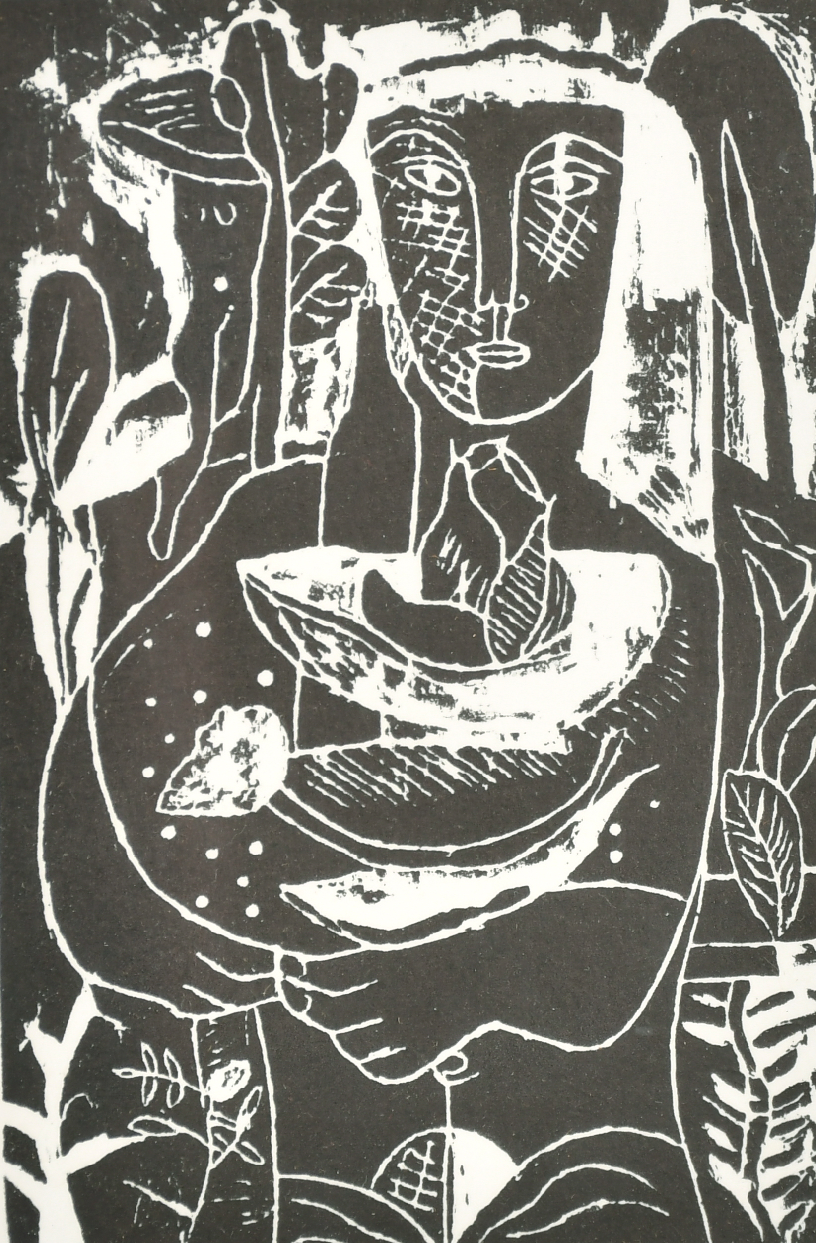 Edward Burra (1905-1976) British. "Cup Bearer", Woodcut, Signed with Initials and Numbered 15/45