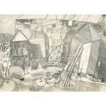 Bryan Ingham (1936-1997) British. "Jollytown", Etching, Signed, Inscribed with title and 'trial