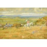 Michael Lyne (1912-1989) British. "Ledbury", a Hunting Scene, Gouache, Signed, Inscribed and Dated