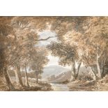 19th Century English School. A Derbyshire Landscape, Watercolour, Unframed 4.75" x 6.75" (12.1 x