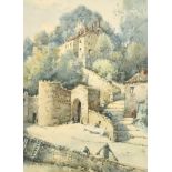 Noel Harry Leaver (1889-1951) British. "The Gateway, Clovelly, Devon", Watercolour, Signed and