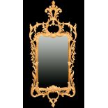 Alexander G Ley & Son. A Reproduction Chippendale Style Mirror, Overall 58" x 24" (147.4 x 61cm)