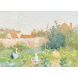 Frances Anne Beechey Hopkins (1838-1919) British. 'The Potager', Watercolour, Signed with