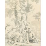 Late 18th Century European School. Figures and Cherubs around a Tree, Pencil, Watercolour and