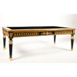 Alexander G Ley & Son. A Reproduction Gilt and Black Adam Style Coffee Table (minus glass top),